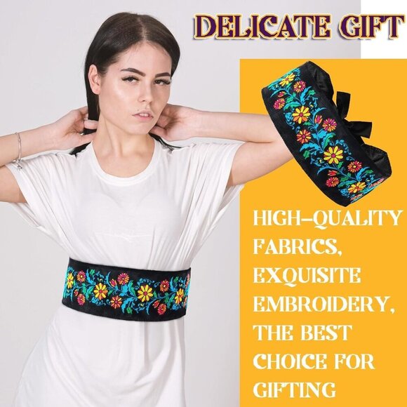 Embroidered Mexican Belt Women Floral Adjustable for Dress Party Halloween main image 4
